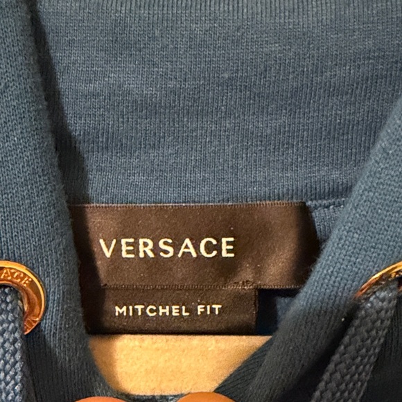 Versace Deep Blue Hoodie with Gold Accents - Picture 2 of 2